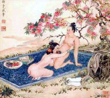 Старинная китайская эротическая гравюра на кости
